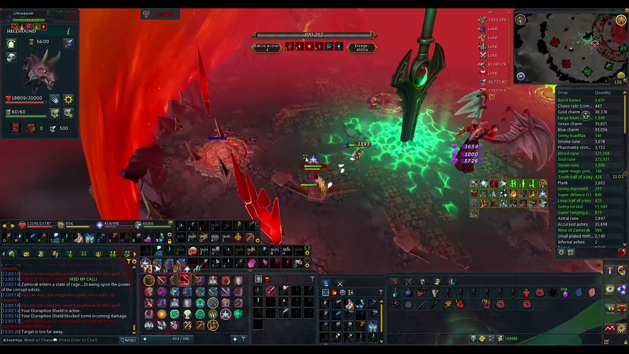Zamorak 4000% solo no food 15:01
