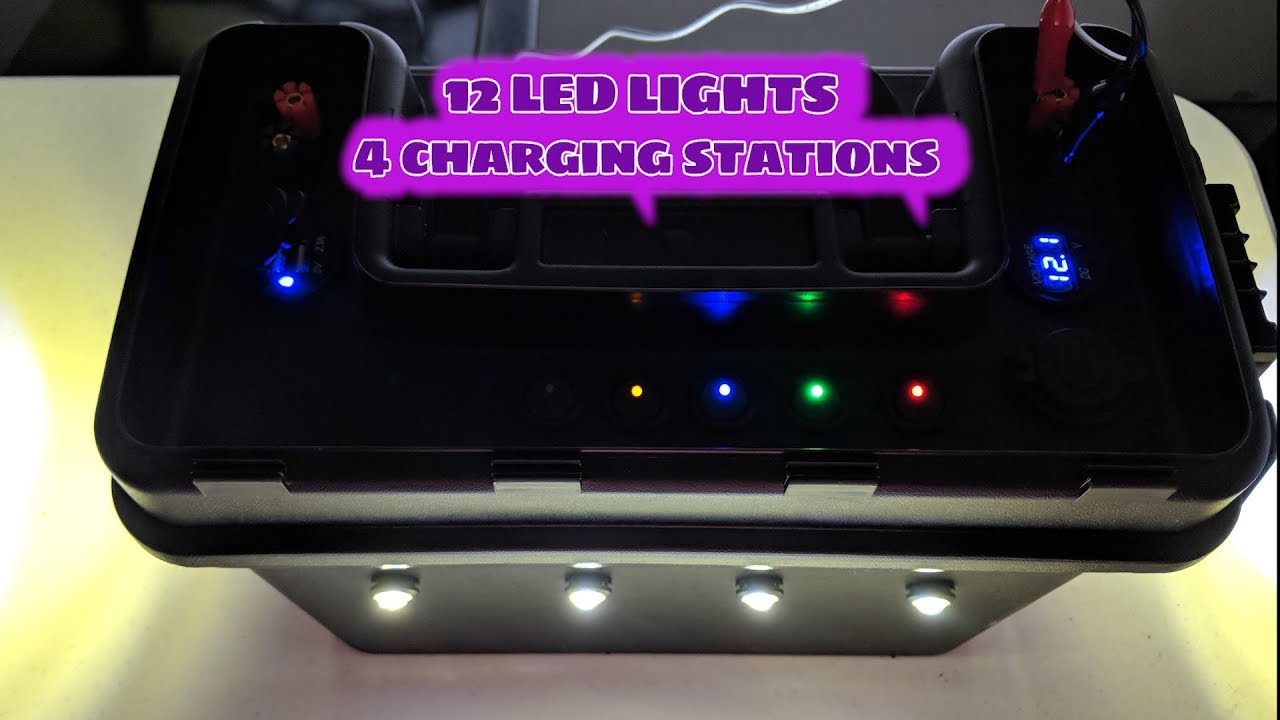 How to build Ice Fishing Portable Power Box with 12 LED Lights