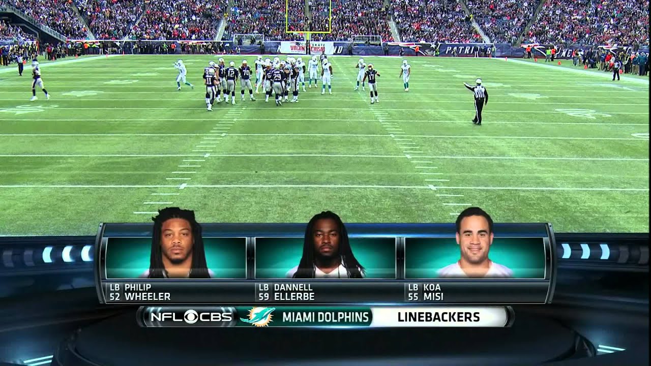 NFL on CBS - 2013 Dolphins vs Patriots - Player Lineups