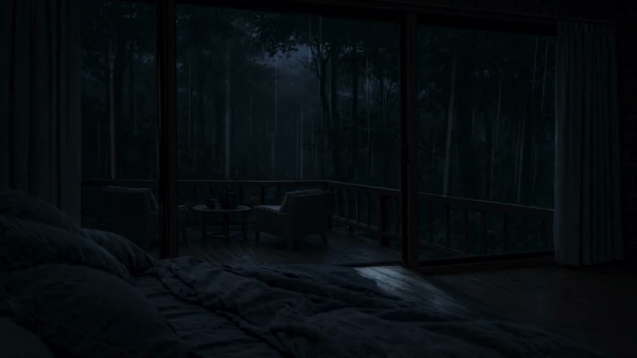 8 Hours Rain Sounds for Sleep - | Deep Relaxing Rain Ambience  (Dark Screen, No ads, No thunders)