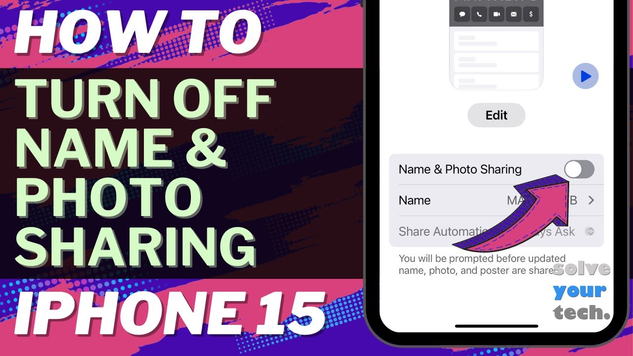 How to Turn off Name and Photo Sharing on iPhone 15