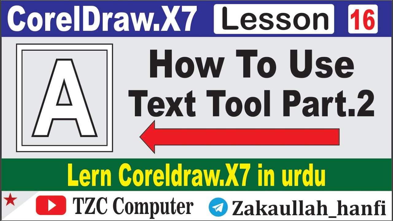 How To use Text tool part.2 CorelDraw x7 #Tzccomputer #CorlDrawx7 #TextTool