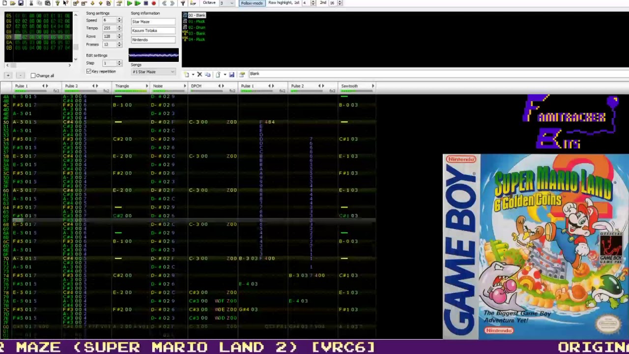Famitracker Bits &ndash; Star Maze (Super Mario Land 2) [VRC6]