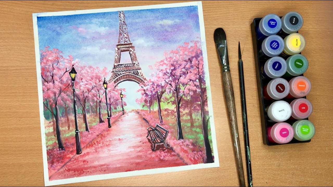 Vẽ Tranh Phong Cảnh Bằng Màu Nước Thiên Long #6 - Watercolor Landscape Painting| BT Art Drawing