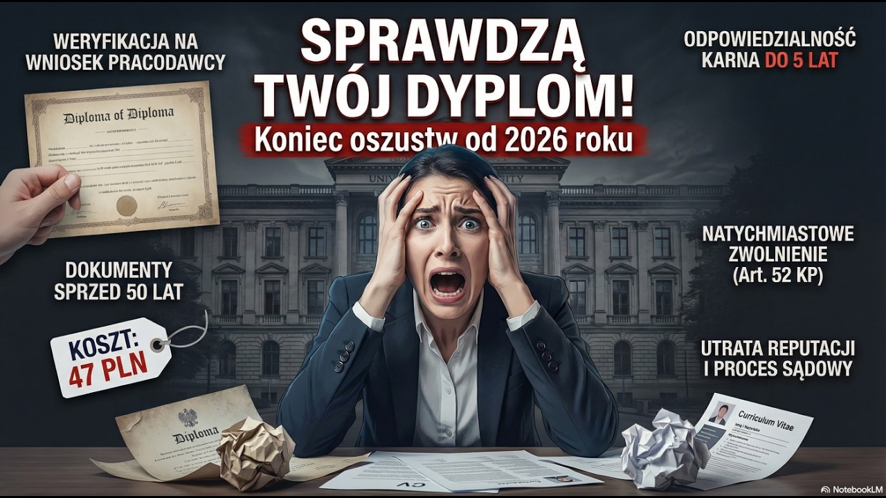 Więzienie za dyplom?! 🎓 Nowe prawo 2026: Pracodawca prześwietli Twoje wykształcenie!