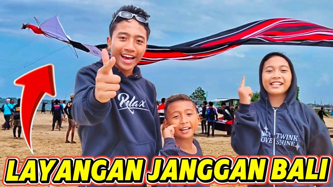 WAH KEREN BANGET LAYANGAN JANGGAN BALI TERBESAR MENGUDARA DI LOMBA LAYANG LAYANG PANTAI MERTASARI‼️