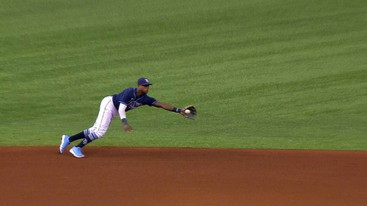 TOR@TB: Beckham robs Bautista with a diving grab