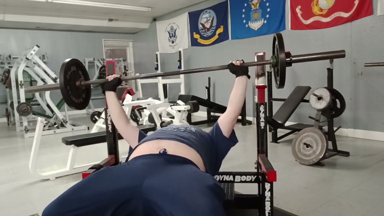 Chest bench press with 115p and 125p and 135p and 145 pounds 