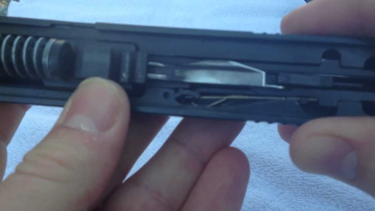 Caracal F 9mm Striker Fired Pistol Internal Look at Extractor Spring