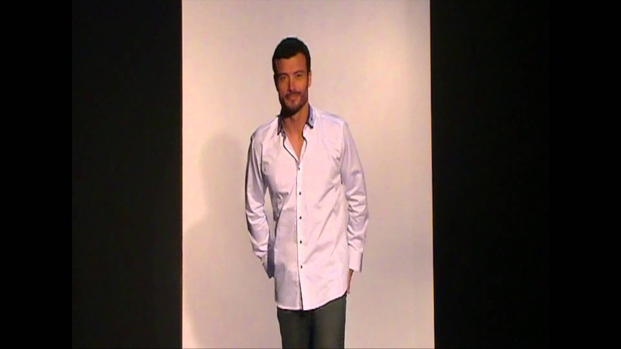Chemise homme blanc col bleu MIAMI (CHC