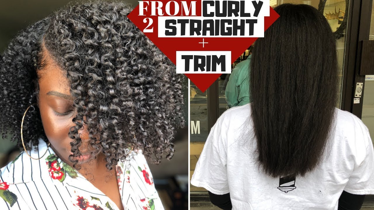 My YEARLY Blow Dry/Straighten/Trim Routine | High Porosity/Medium Density