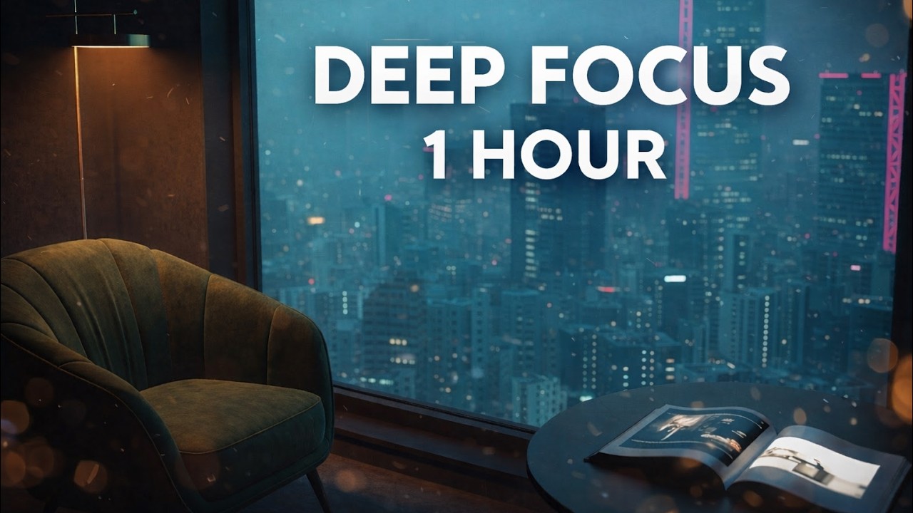 1 Hour Lofi for Deep Focus | Neon Cyberpunk Apartment | Quiet Lamp