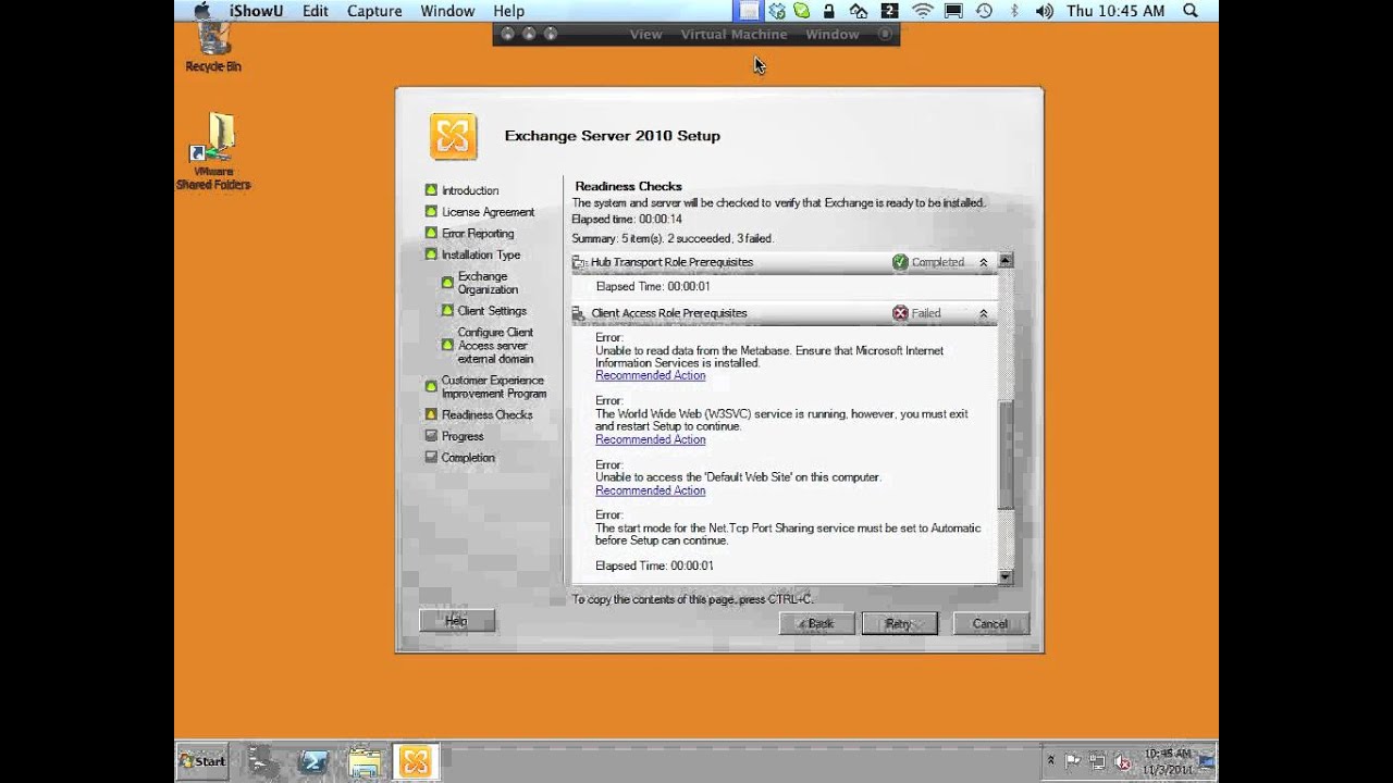 Install Exchange 2010