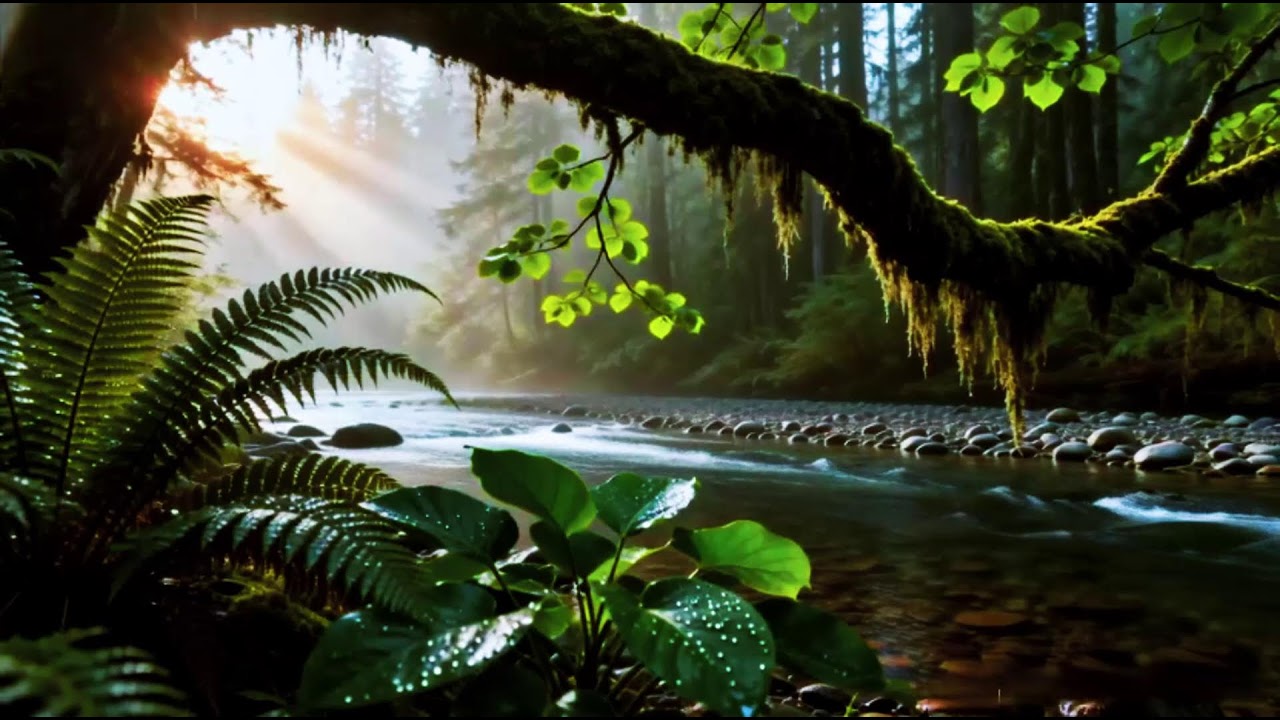 Calming Forest Ambience, Birds Singing & Beautiful Stream Sounds for Peaceful Sleep,ASMR Study Focus