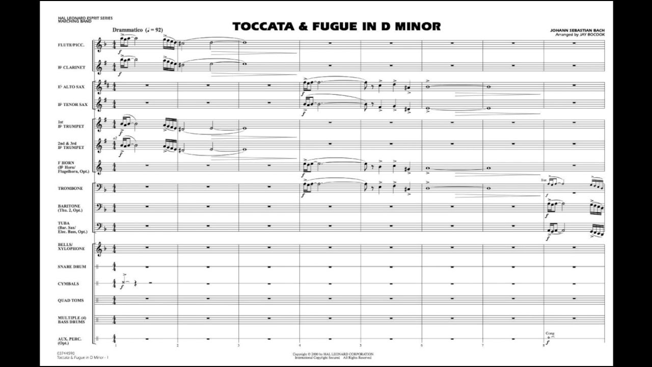 Toccata & Fugue in D Minor by J.S. Bach/arr. Jay Bocook