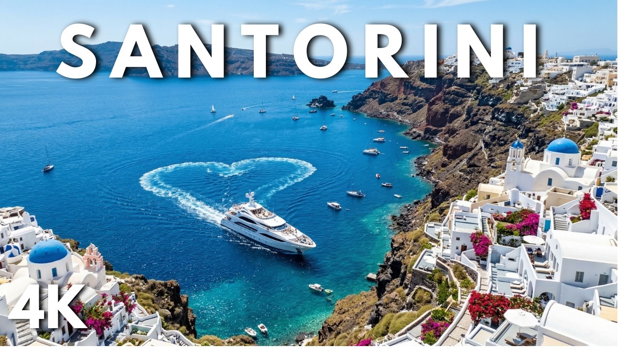 SANTORINI 4K | Greek Island Paradise & Deep House Chill Music