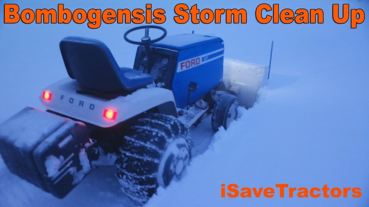 Bombogenesis Snow Blowing with 1982 Ford LGT 165 Garden Tractor Snowblower