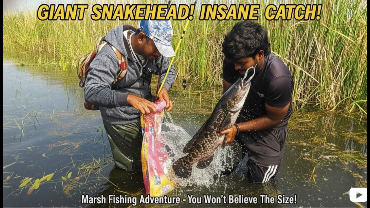 The snakehead escaped with the gripper still attached!