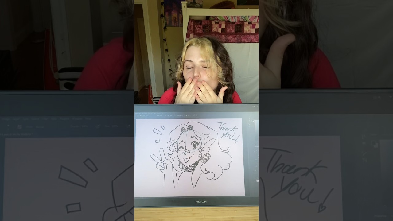HELLO? THE BEST ART/DRAWING TABLET IVE EVER GOTTEN?💕⭐️Tysm Huion! Link on my insta :) #shorts #art