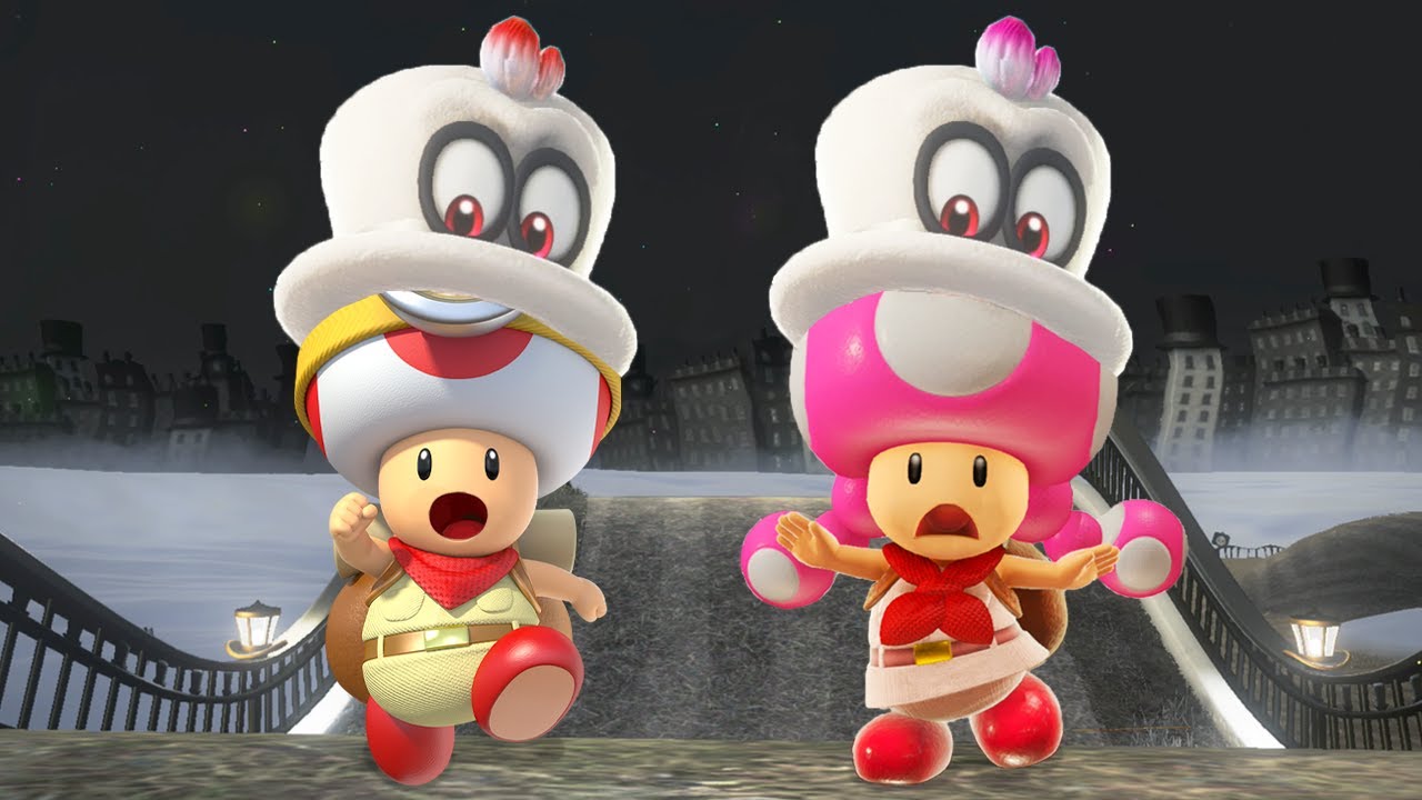 Super Mario Odyssey - Captain Toad vs Toadette (Comparison)