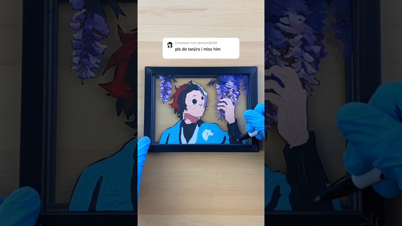 I painted Tanjiro 😏 Anime Glass Painting