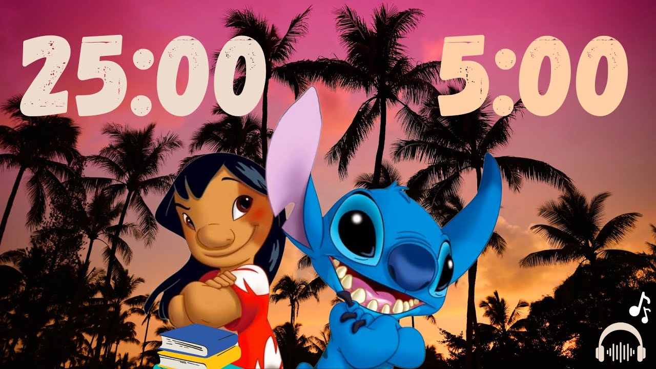 Lilo and Stitch 30 Minute Timer | 25/5 Pomodoro Timer - with relaxing music to help you study