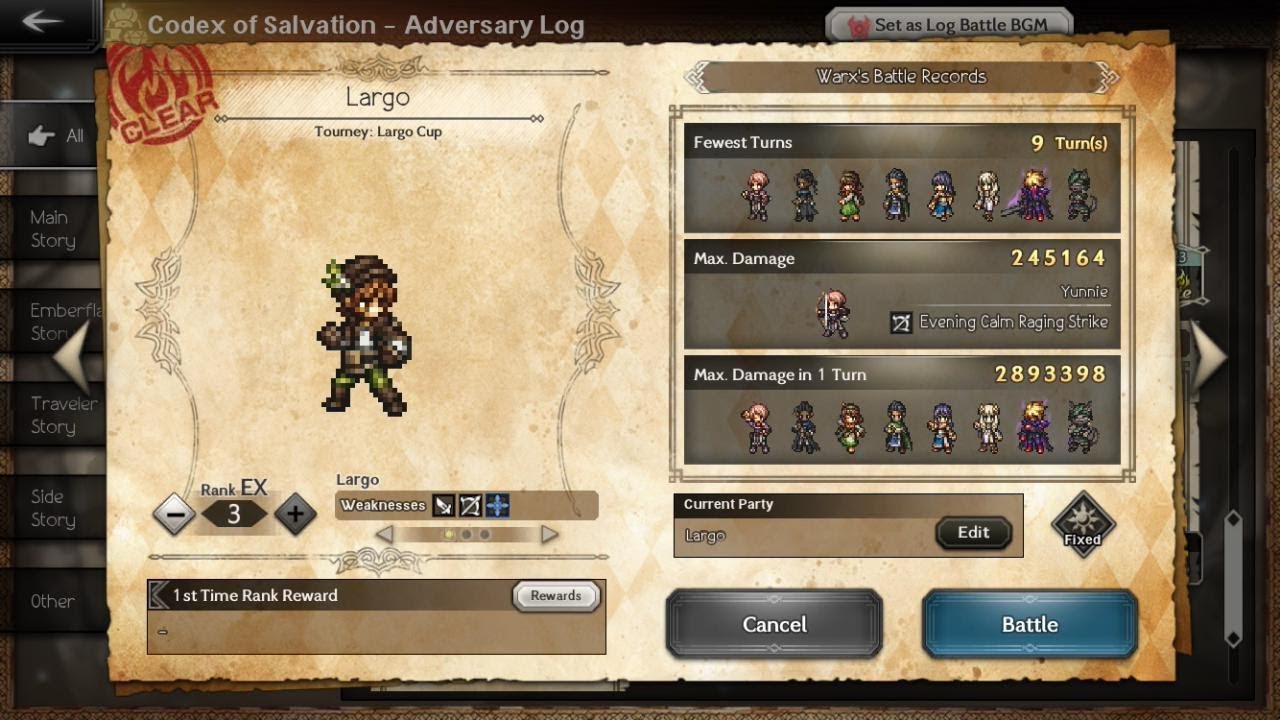 Largo EX3 in 9 Turns | Octopath Traveler COTC