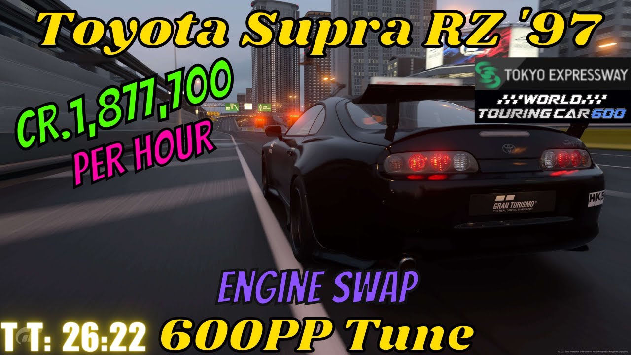 GT7|Engine Swap|Toyota Supra RZ '97|Tokyo 600pp tune|1.35