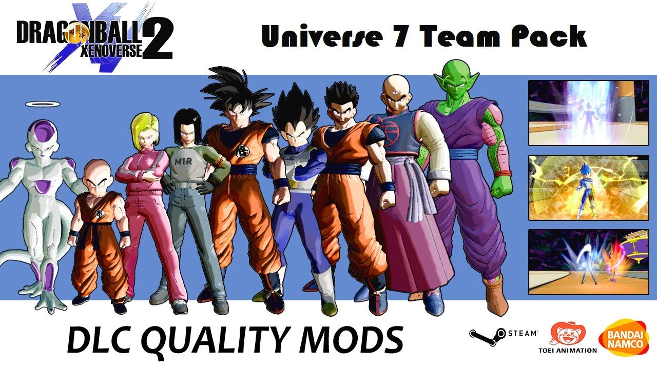 UNIVERSE 7 TEAM PACK! All Variations Fully Accurate | Dragon Ball Xenoverse 2 MODS