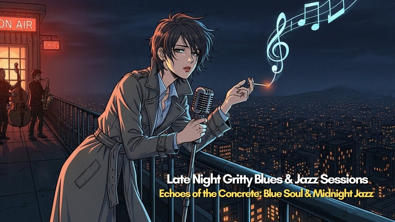 Late Night Gritty Blues & Jazz Sessions | Deep Bold Vocals | Vintage Anime Noir Vibes (Full Album)