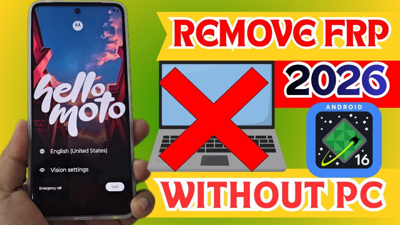 Без ПК 2026 Motorola FRP Bypass Android 16 Новый FRP, удаление учетной записи Google | Разблокиро...