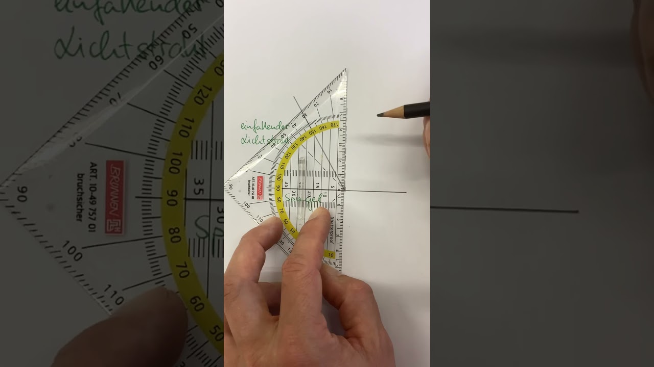 Reflektierten Lichtstrahl zeichnen - Reflexionsgesetz