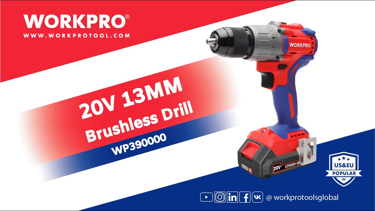 WORKPRO Brushless Drill | Drill | 20V 13MM Brushless Drill