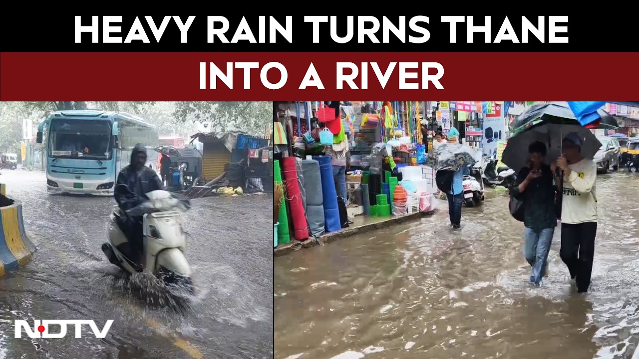 Mumbai Rains Today | Watch: Heavy Rains Turn Thane Into A River