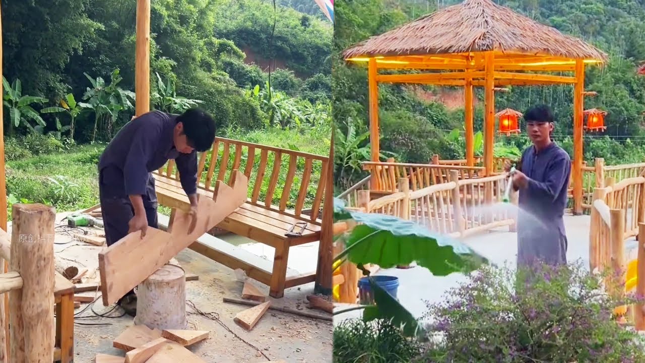 A young man renovated an old house he bought 40 years ago for $5,000 | Make and install wooden step