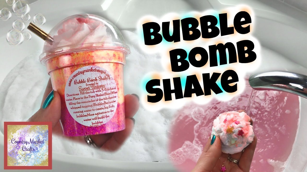 COUNTRY MARKET CRAFTS - Bubble Bomb Shake Demo & Review in Jetted Bath Tub *Sunset Unicorn Scent *