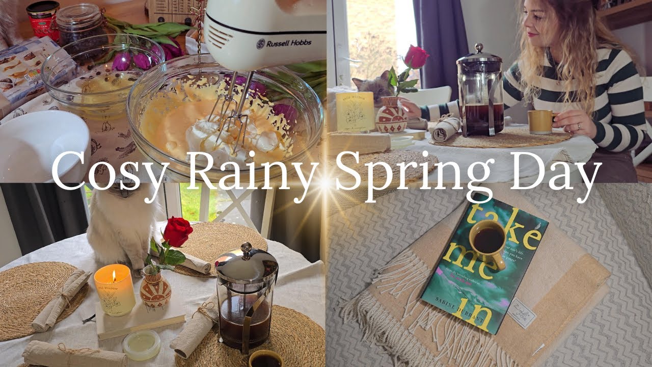 🌸Cosy Rainy Spring Day With Two Cats At Home🕯️Cozy Spring Day Vlog 🌷
