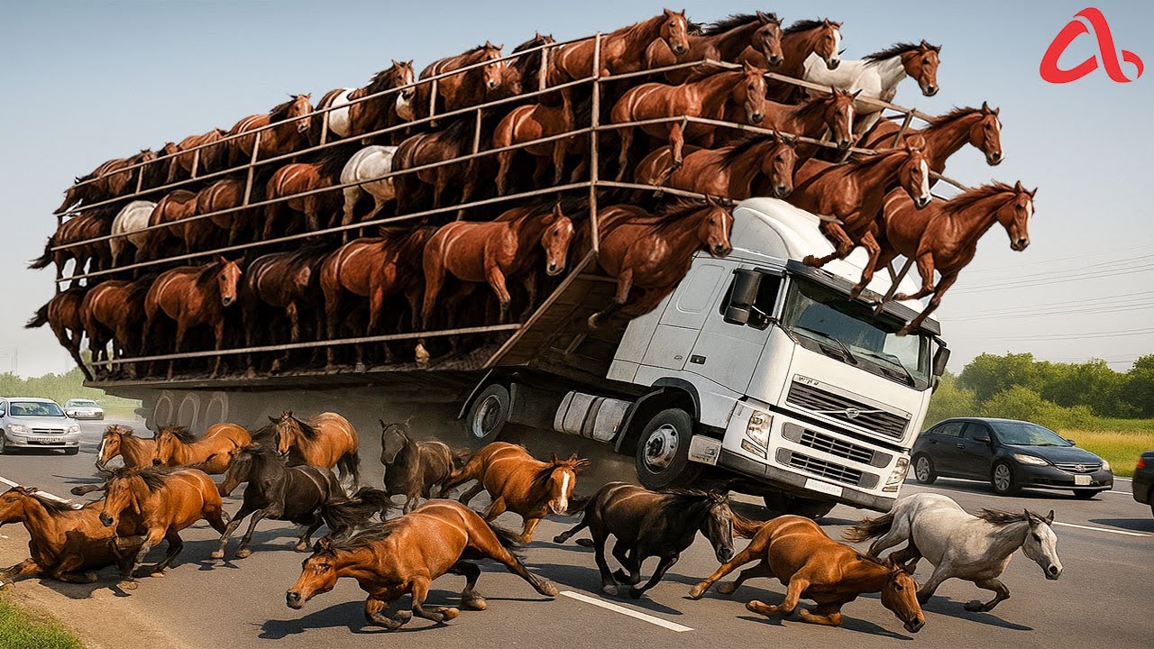 Transporting Horses This Way | Farm Raising Millions  of Horses - Agriculture Technology