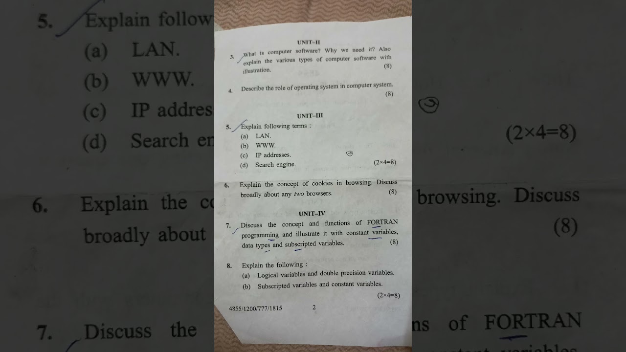 MSC CHEMISTRY HPU 1st semester application of computer in chemistry (AECC) Paper code CHEM-105