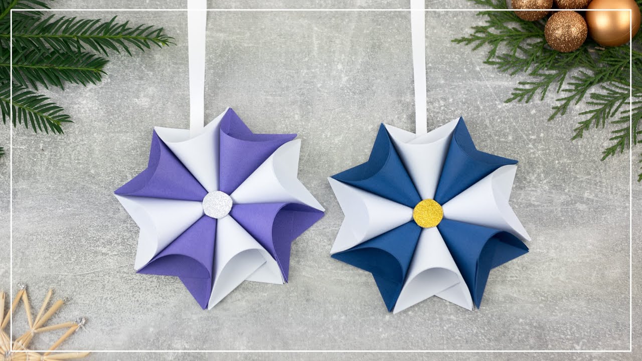 3D Sterne aus Papier basteln | DIY Deko zu Weihnachten | Baumschmuck selber machen