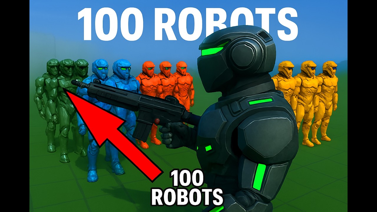 trying to kill 100 robots starting from our bear hands all tthe way to the best item in downshot