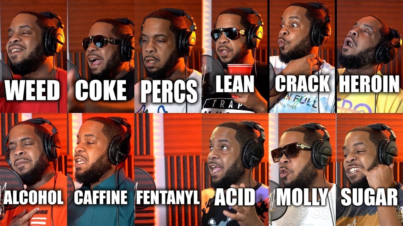 Rapping on 12 different substances