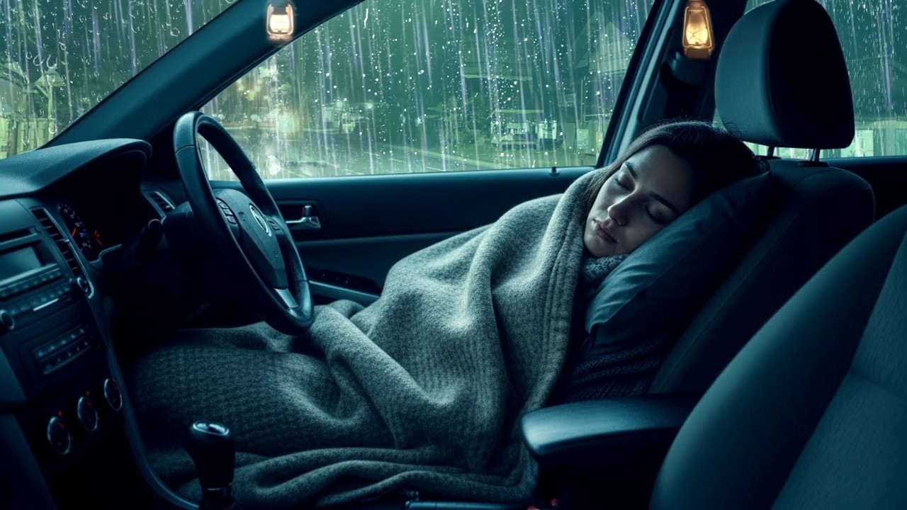 Heavy Rainstorm Car Roof Rain | Deep Sleep Relaxation with Intense Rainfall and Night Ambience