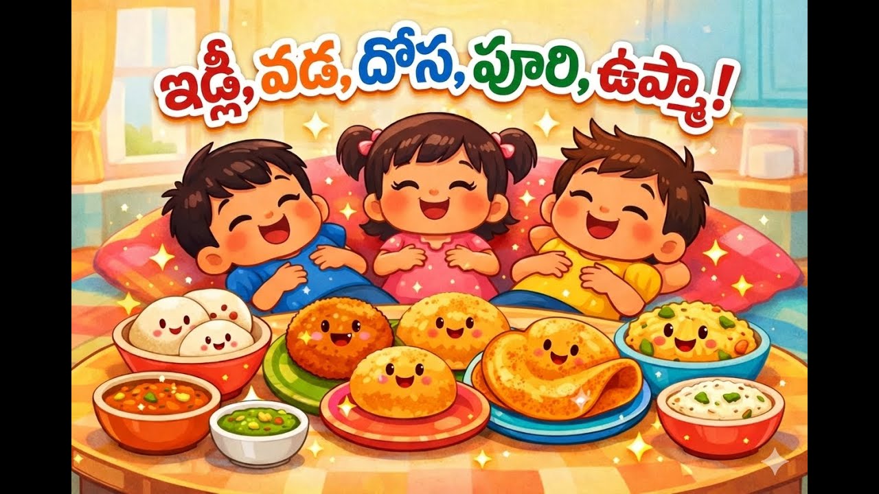 సూపర్ ఫన్నీ బ్రేక్‌ఫాస్ట్! ఇడ్లీ, వడ, దోస, పూరి, ఉప్మా – Kids Nursery Rhyme | LittleStar Studio