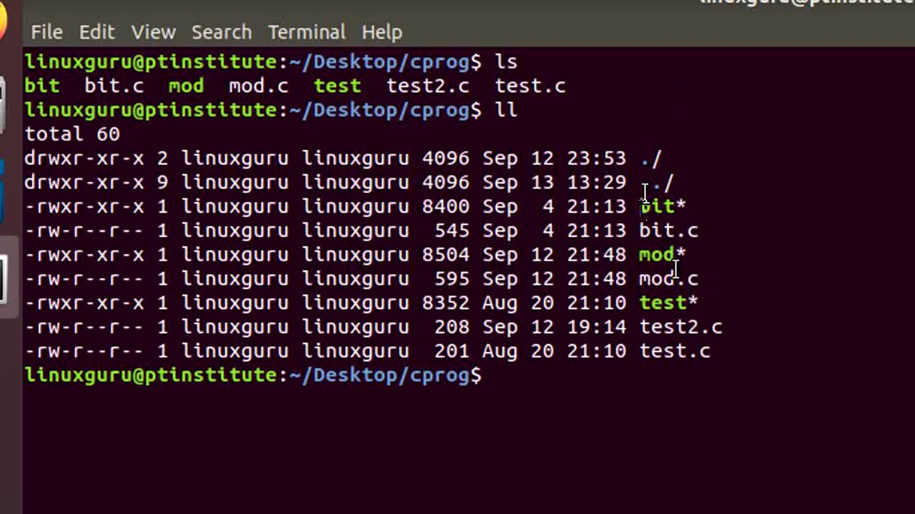 First C Program in Ubuntu