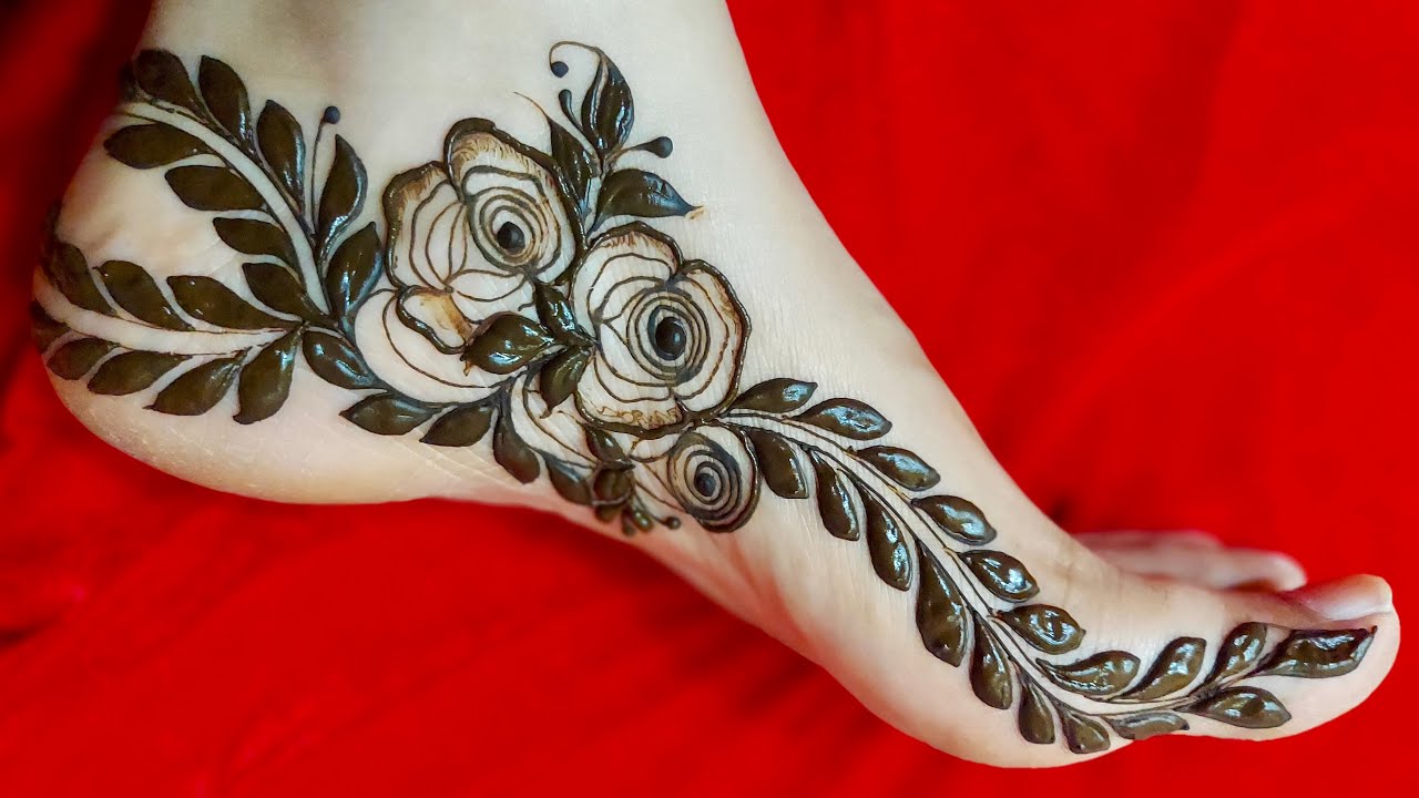 Beautiful feet mehendi design tutorial for girls || henna design tutorial for leg || feet henna 2023
