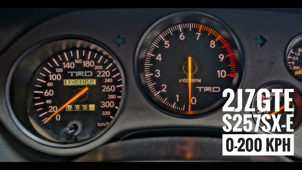 Toyota Supra S257SX-E 0-200 kph acceleration - 2JZGTE low boost