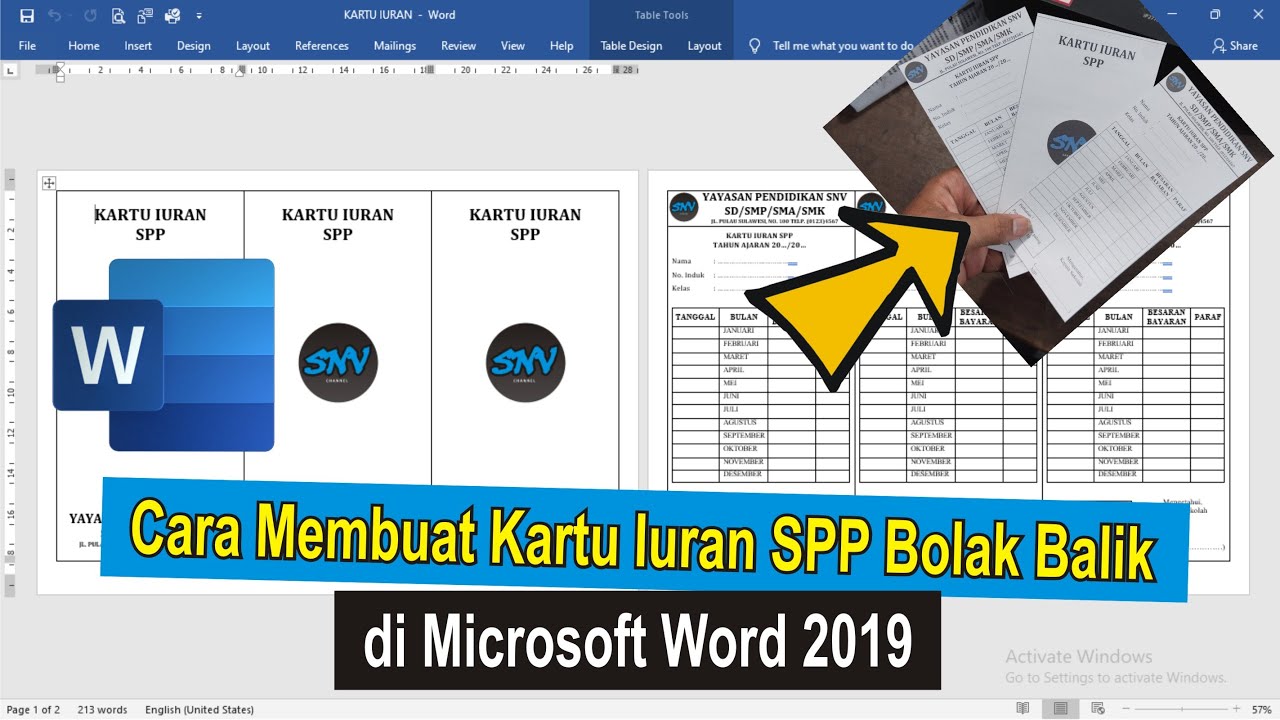 Cara Membuat Kartu Iuran SPP Bolak Balik di Microsoft Word • #SimpleNewsVideo