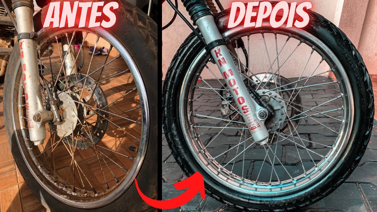 COMO REMOVER FERRUGEM DOS AROS E RAIOS DA MOTO - ( FACIL E BARATO)