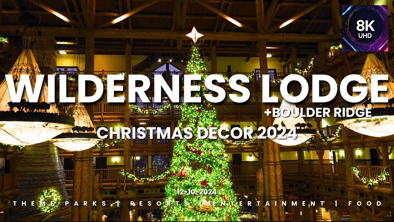 Disney's Wilderness Lodge and Boulder Ridge DVC Christmas Decorations for 2024 in 8K UHD